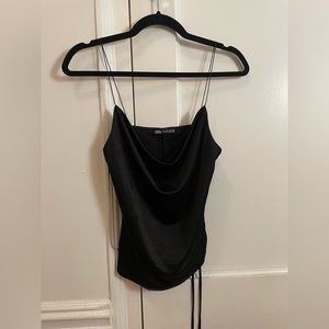 Zara spaghetti strap cowl tank top